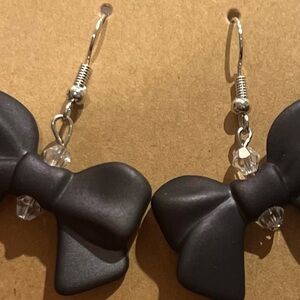 Black Bow Earrings